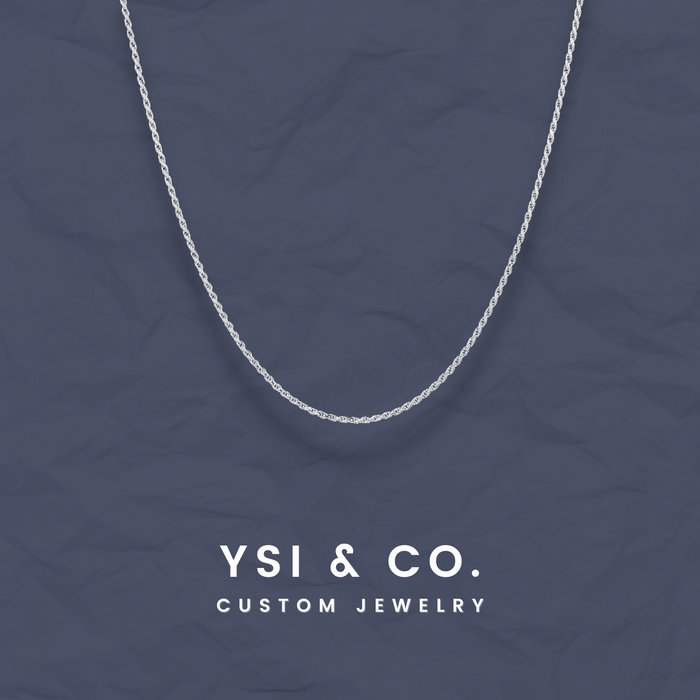 1.4mm Rope Chain in White Gold / S925 Silver